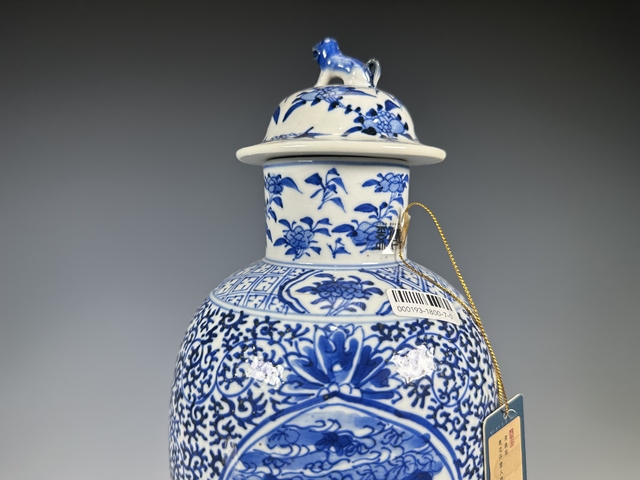 古玩陶瓷清晚期·青花教子圖紋大將軍瓶拍賣,當前價格7500元